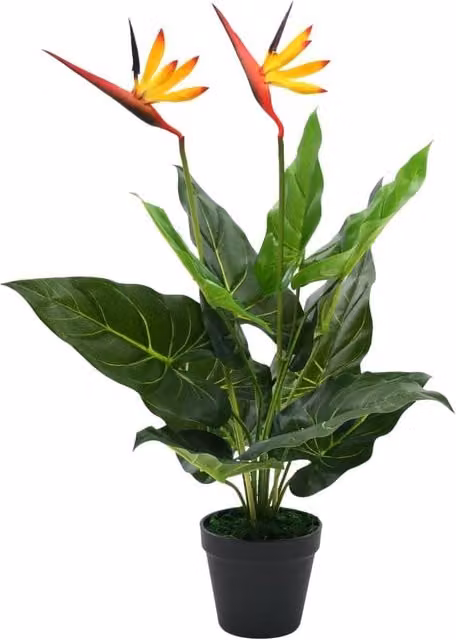 Berkfield Home Artificial Strelitzia Reginae Bird of Paradise Plant, Green and Multicolour, Height: 66 cm