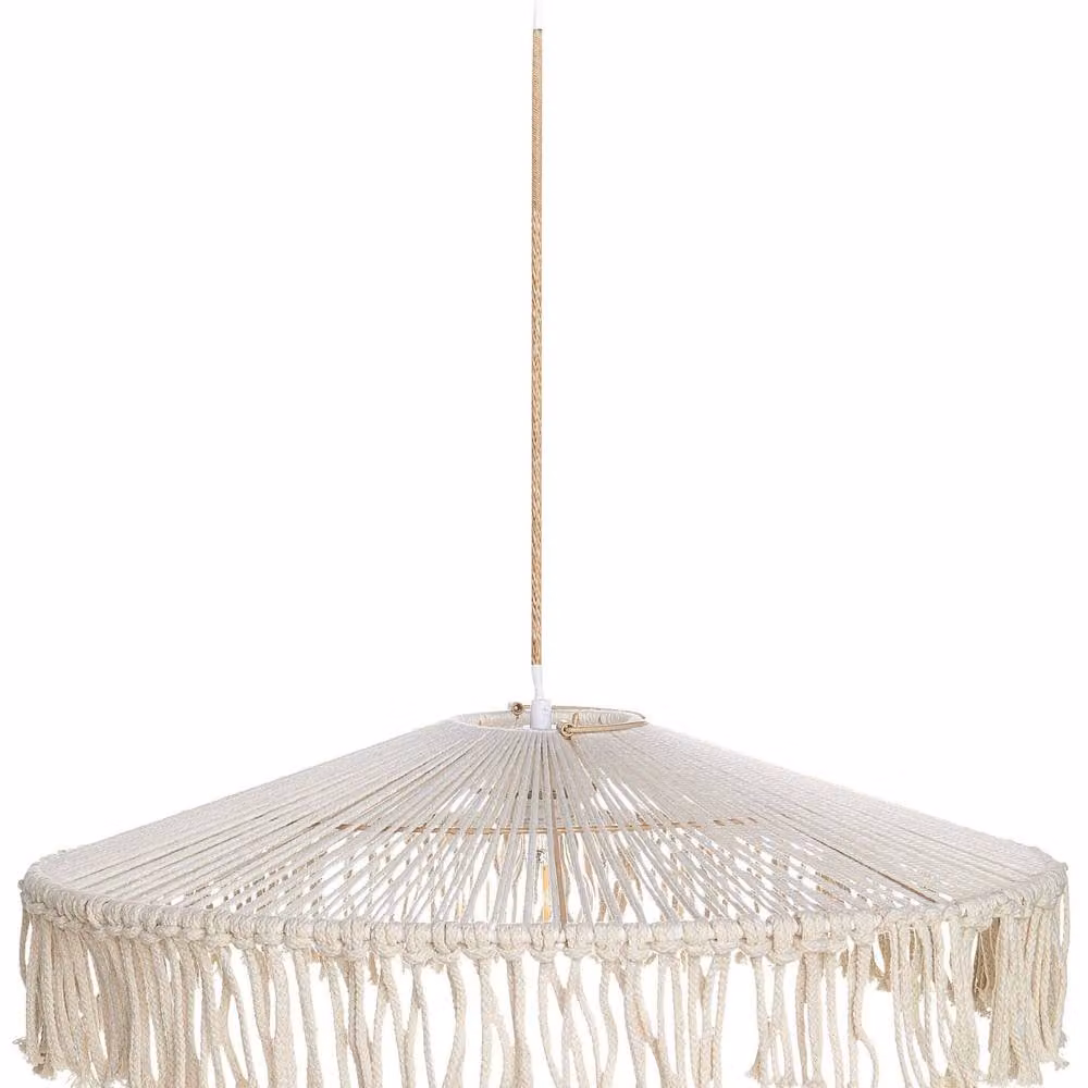 Wyld and Coco Boho Tassel Pendant Lamp in Beige Paper and Metal – 2