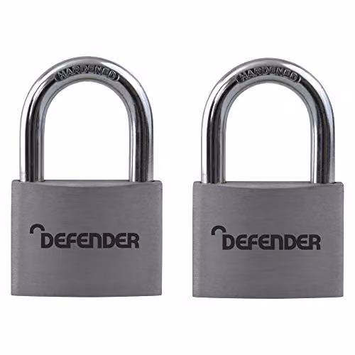 Defender Gold Aluminium Keyed Alike Padlock Twin Pack 40mm