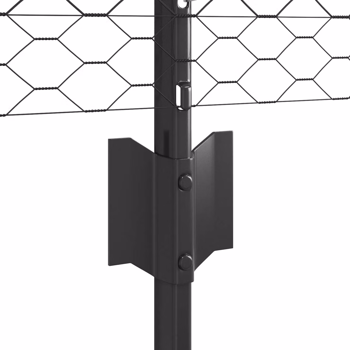 Berkfield Home Grey Steel U-Channel Fence Posts (11 pcs) and Hexagon Steel Fence, 60 cm Height, 0.6 x 100 m – 3