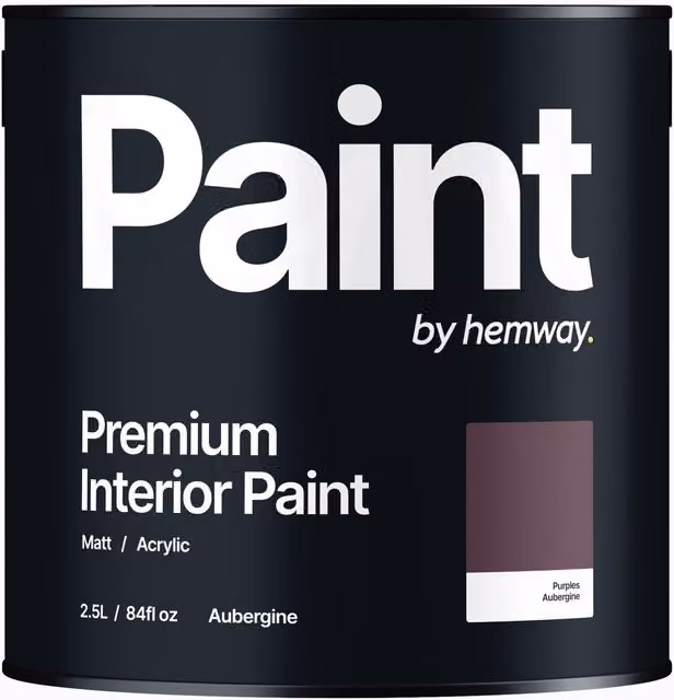 Hemway Matt Acrylic Dispersion Interior Paint in Purple, 2.5L