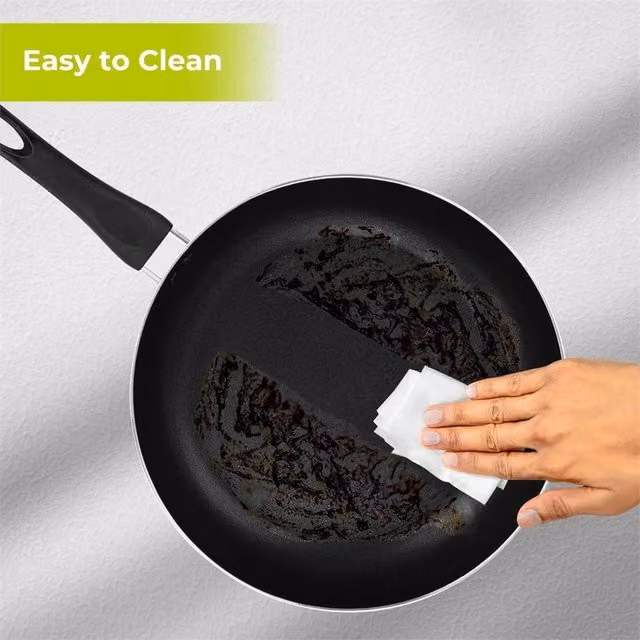 Nordara Black Non Stick Aluminium Frying Pan for Induction Cooking, 24 cm – 1