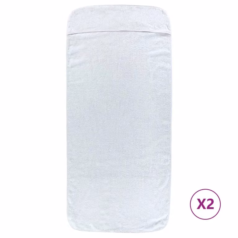 Berkfield Home White Quick-Drying Fluffy Beach Towels, 2 Pack, W: 60 cm, L: 135 cm, 400 GSM