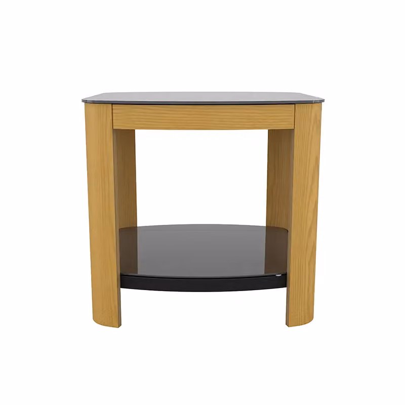 AVF Affinity Modern Side Table in Black and Brown with Glass Top W/D/H: 45 x 45 x 45 cm – 2