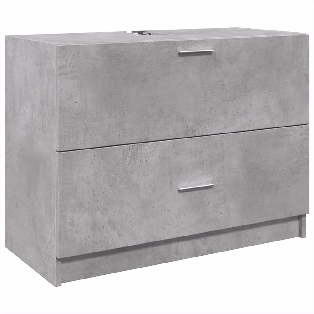 Berkfield Home Sink Cabinet in Concrete Grey, W: 78 cm, D: 37 cm, H: 59 cm – 2