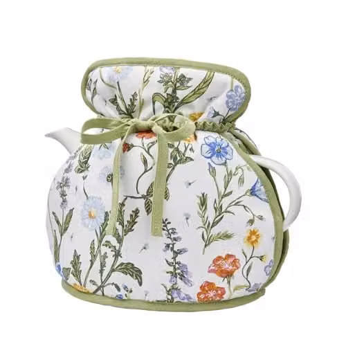 Ulster Weavers Cottage Garden Floral Muff Tea Cosy in Green and Multicolour, 100% Cotton, W/D/H: 23 x 26 x 18 cm