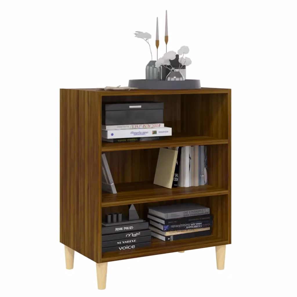 Berkfield Home Mid Century Brown Oak Sideboard, W/D/H: 57 x 35 x 70 cm – 3