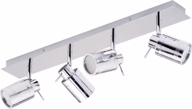 Litecraft Hugo 4 Light Adjustable Bathroom Ceiling Spotlight Bar in Chrome