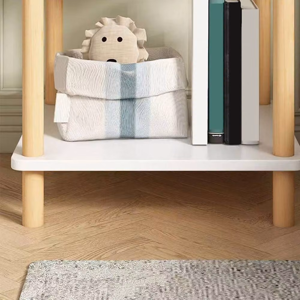 NESTLUNE 2 Tier Small White Side Table and Sofa End Table W/D/H: 100 x 100 x 100 cm – 3