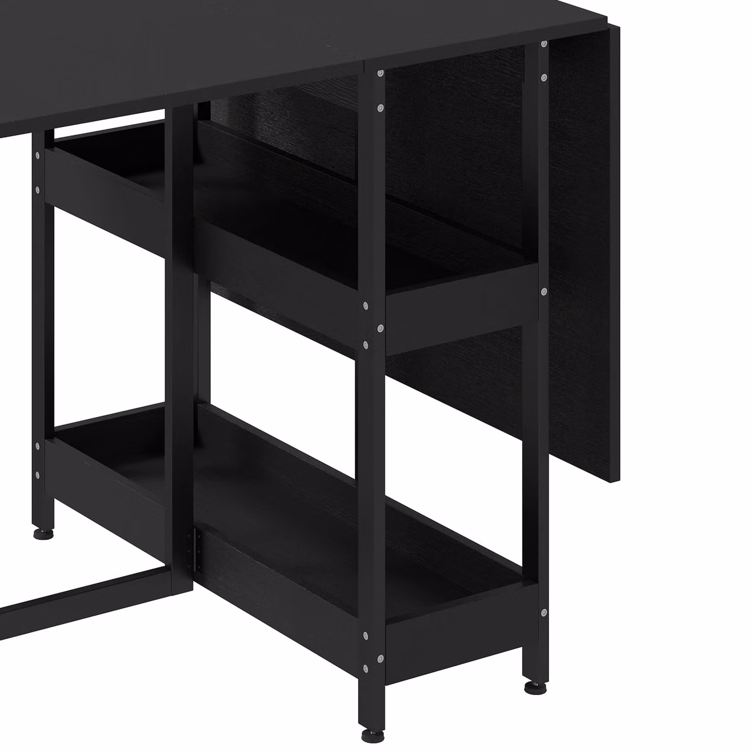 HOMCOM Black Wood-Effect Four-Person Drop Leaf Dining Table with Folding Top – 8