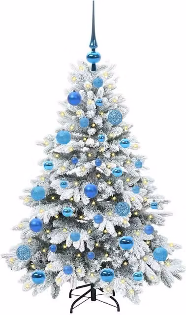 Berkfield Home Beautiful Artificial Christmas Tree with 150 Warm White LEDs, Green and White, Height: 120 cm – 1