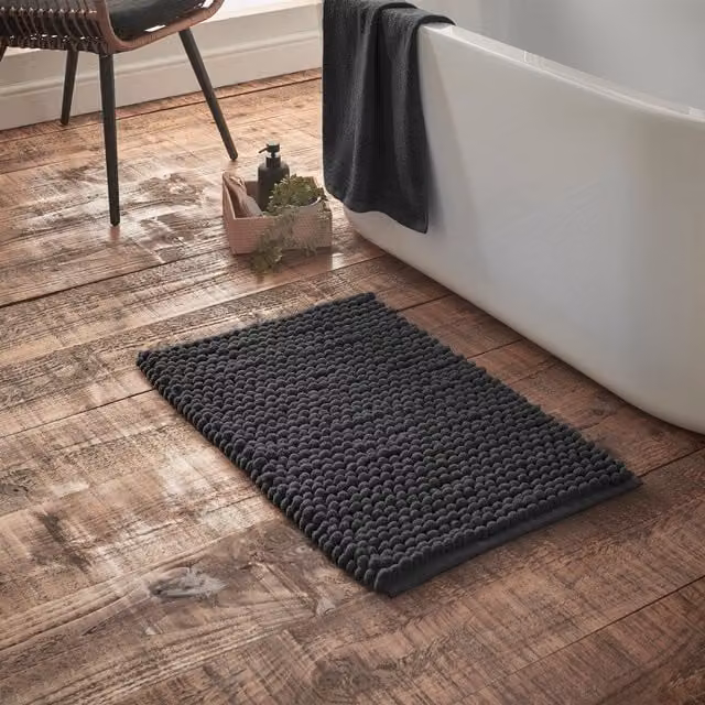 Bianca Aspen Bobble Bath Mat Black W: 50 cm, D: 80 cm – 1
