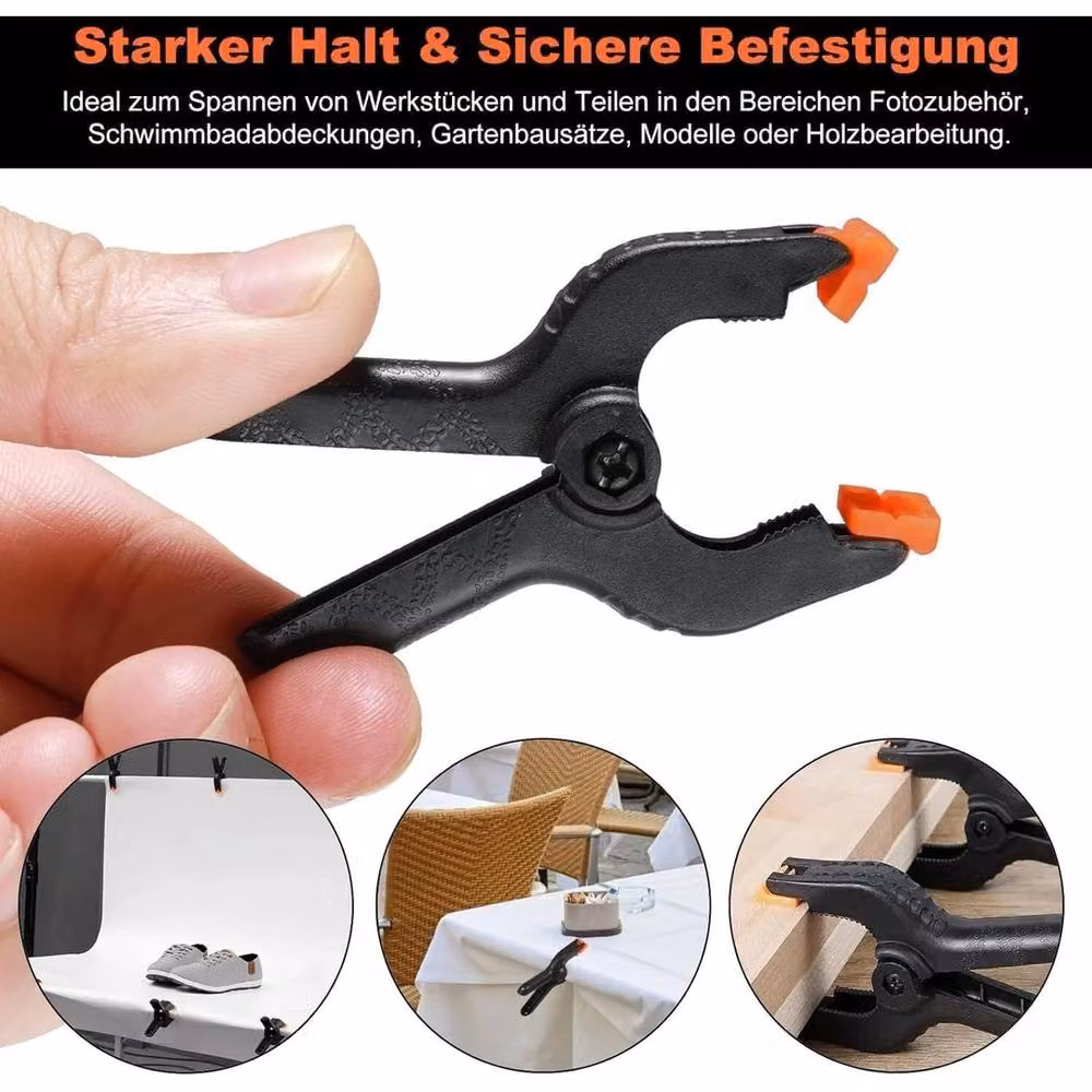 SPETLEK 25 Pack Small 2 inch Black Plastic Spring Clamps – 4