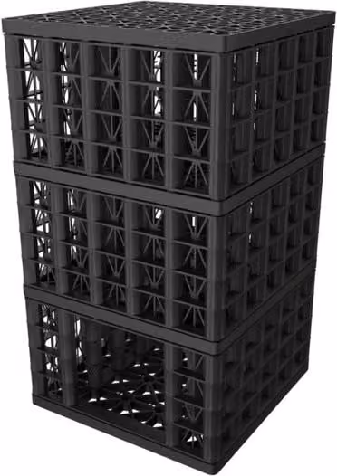 Rainsmart 65 Tonne Triple Inspection Channel Soakaway Crate, Black, 0.36 Cubic Metres