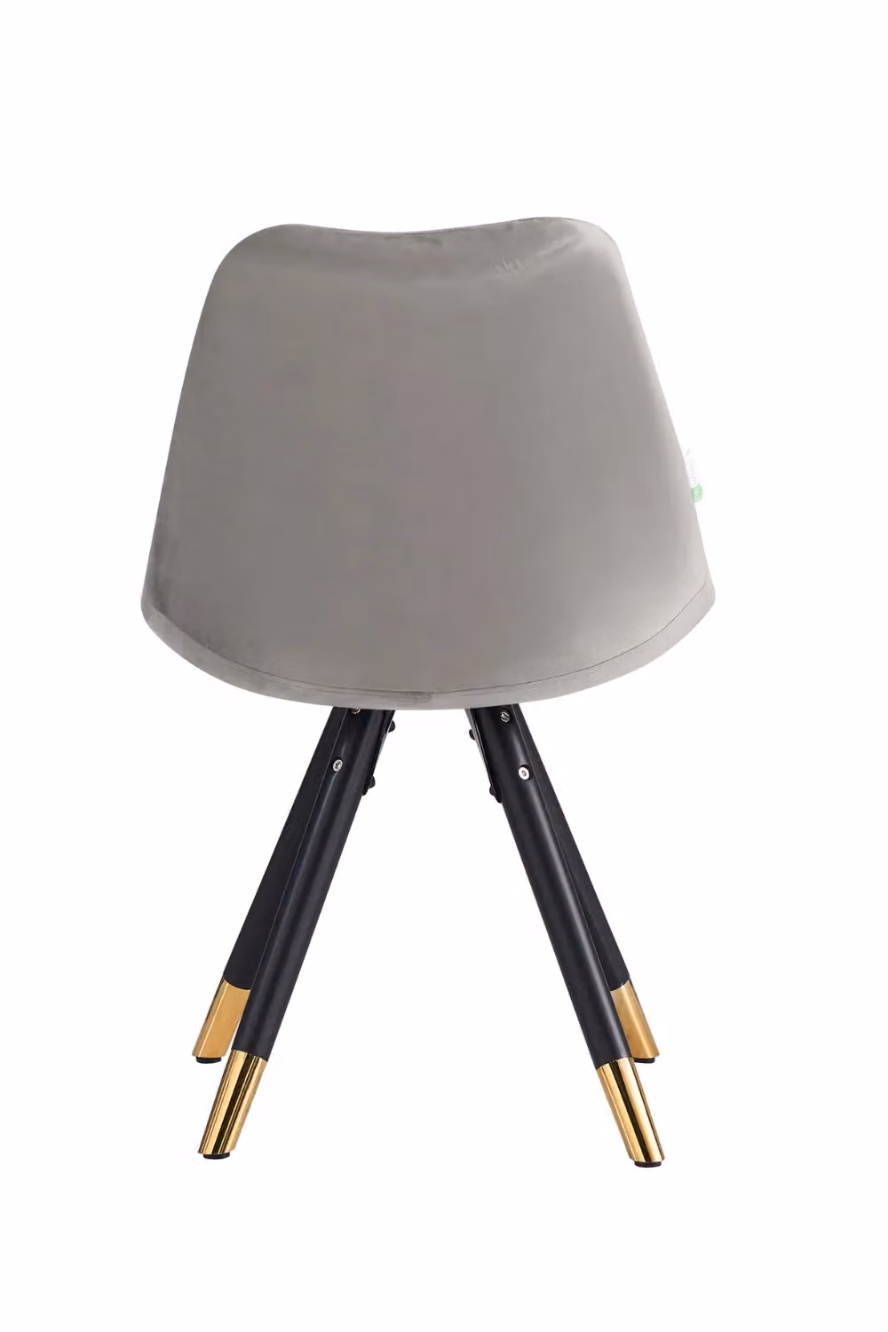 Life Interiors Sofia Ergonomic Modern Dining Chairs, Set of 6, Dark Grey Velvet with Gold End Cap Metal Legs – 3