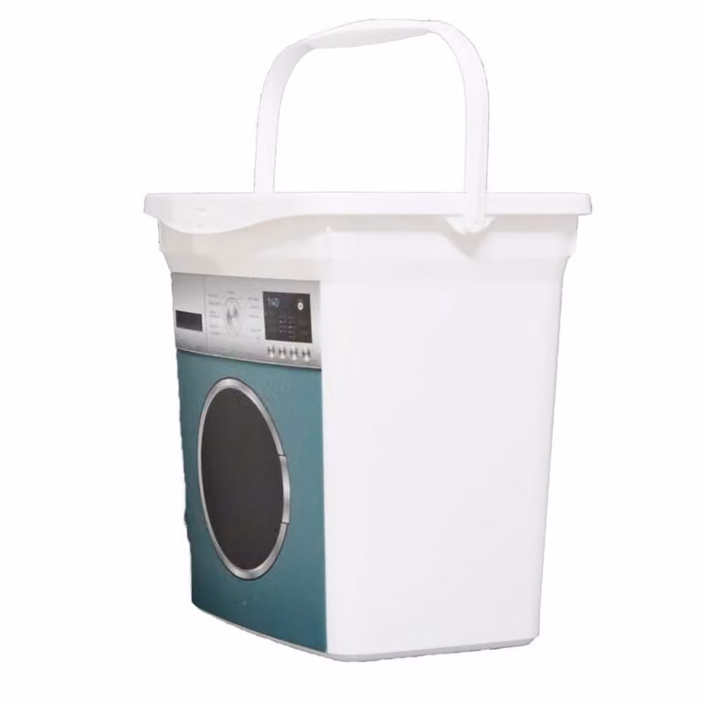 FLAVORA Set of 2 White Plastic Washing Powder Soap Storage Boxes, Width: 100 cm