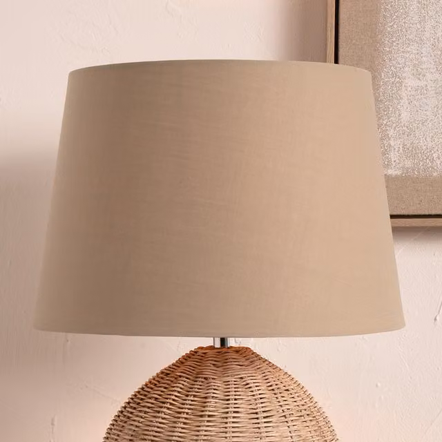 Pacific Lifestyle Modern Cone Fabric Lamp Shade in Brown and Beige, Diameter: 40 cm