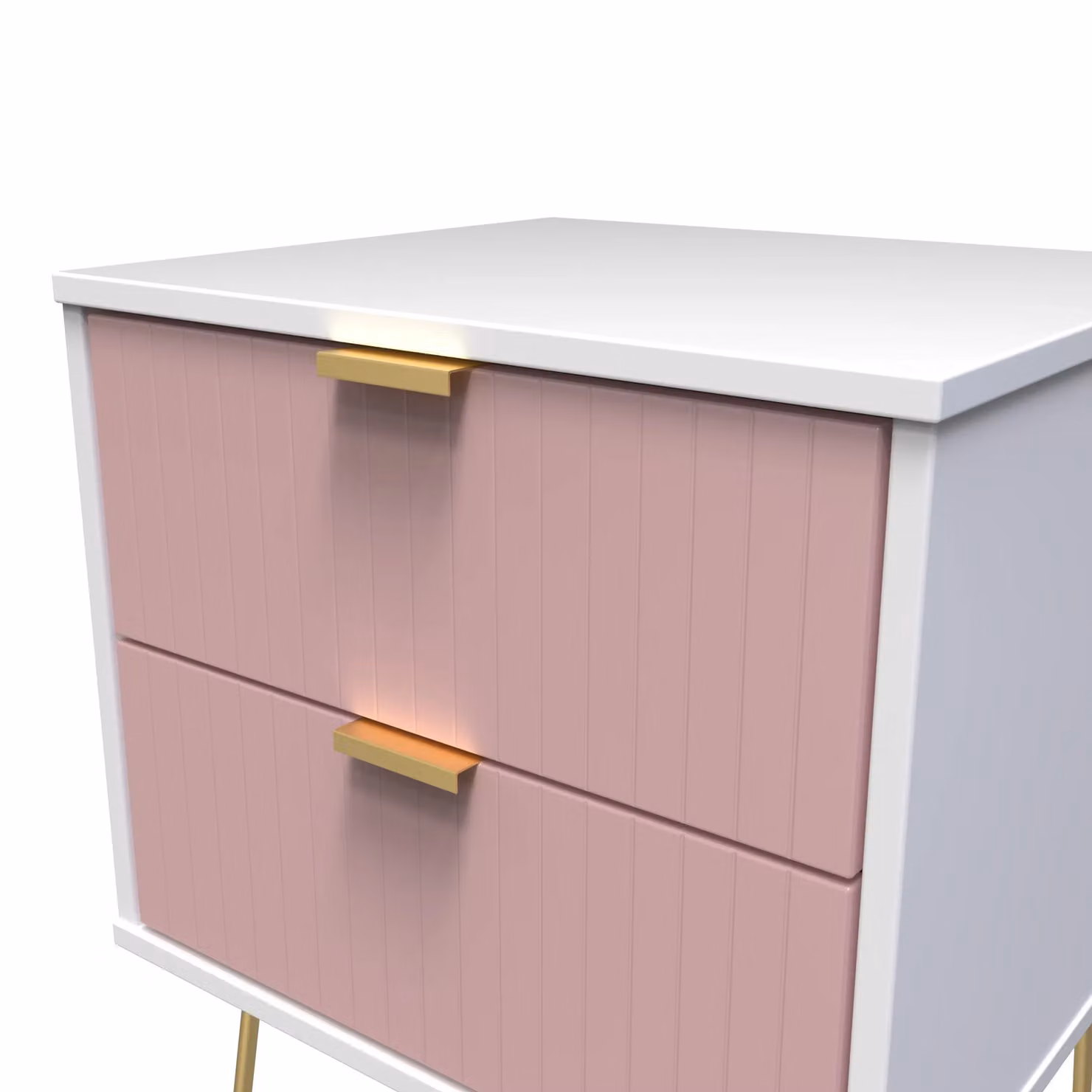 2 U Bexley 2 Drawer Bedside Cabinet in Pink and Gold – 2