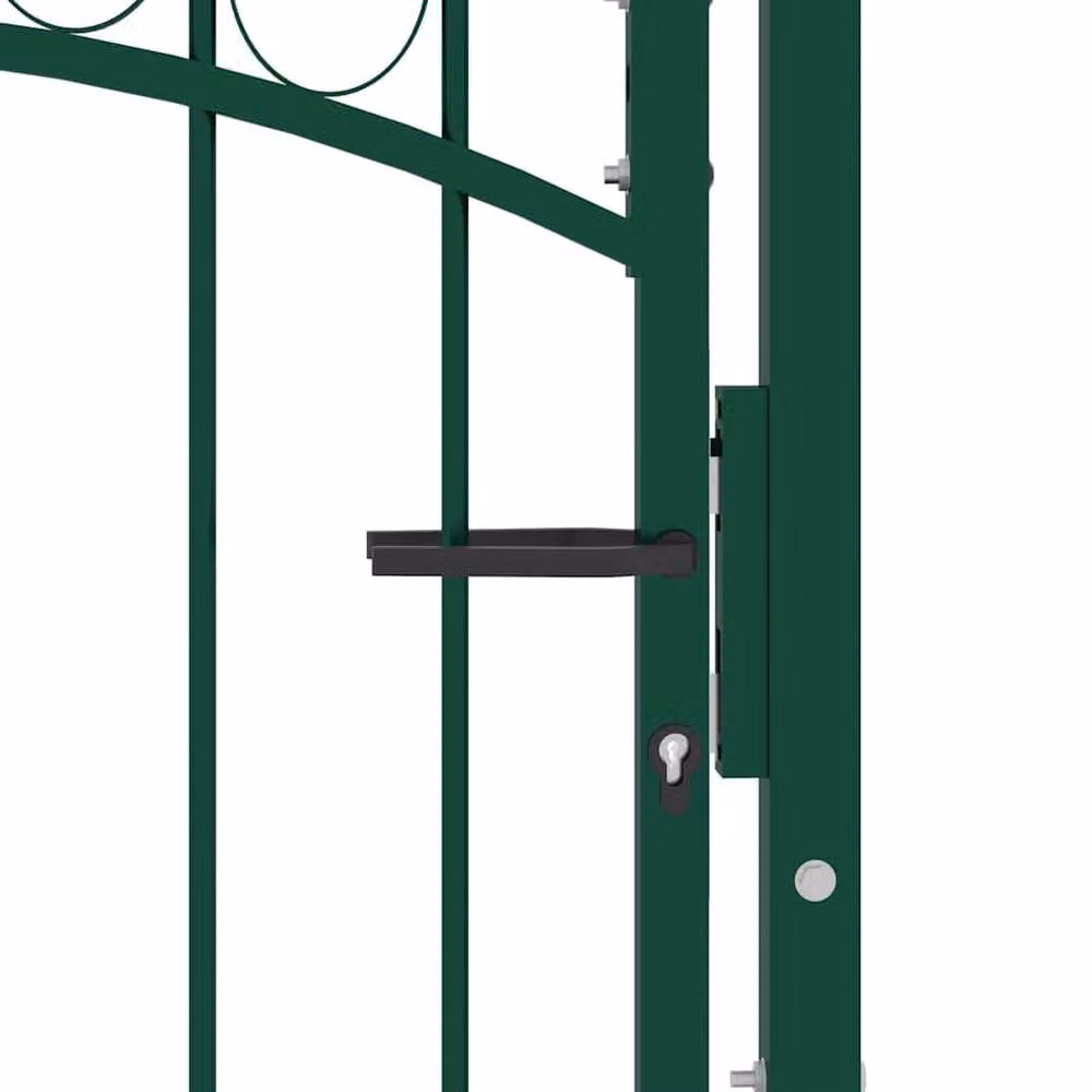 Berkfield Home Green Steel Arched Top Swing Fence Gate W: 100 cm, H: 125 cm – 3