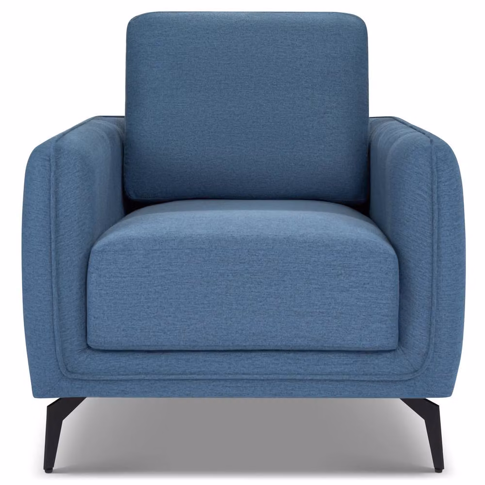 Bravich LTD Brixton Modern Fabric Accent Armchair with Solid Wood Frame and Metal Legs in Blue – 2