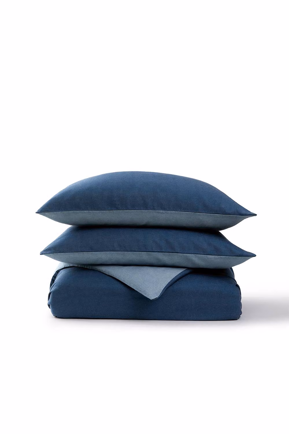 CHRISTY Relaxed Linen Washed Finish Reversible Duvet Cover Set in Blue, 200 x 200 cm – 2