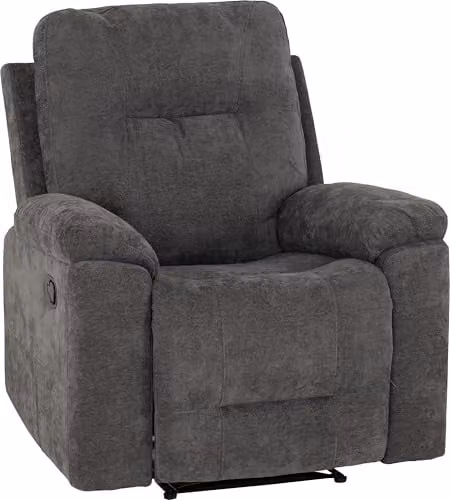 Seconique Guildford Manual Lever Relax Recliner Chair in Grey Fabric, H 90 cm x W 104 cm x D 94 cm