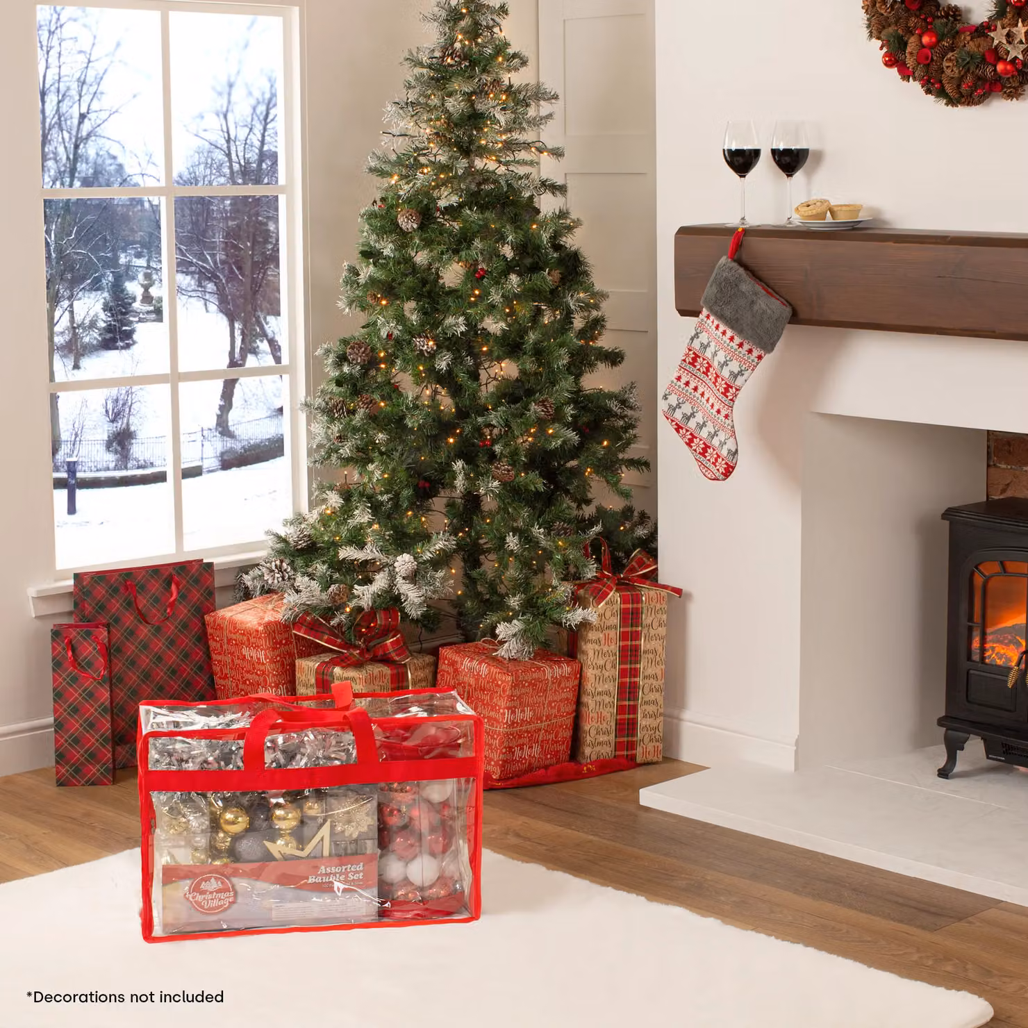 Christmas Village Large Red Transparent PVC Zipped Storage Bags with Handles W/D/H: 60 x 25 x 25 cm – 3