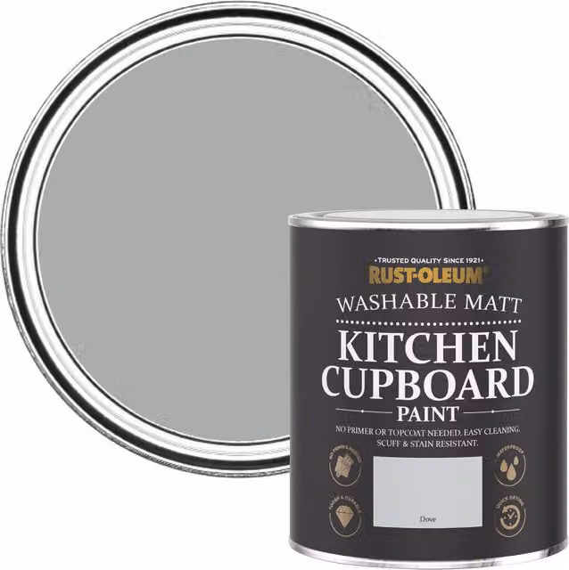 Rust-Oleum Chalky Kitchen Cupboard Paint in Dove Grey with a Dead Matt Finish