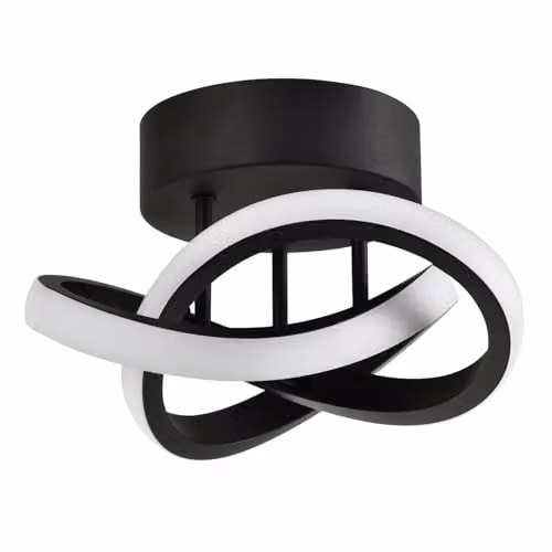 Happy Homewares Modern LED Black Metal Ceiling Light Fitting, 1253 Lumens, Warm White, W/D/H: 24 x 12 x 1 cm – 1