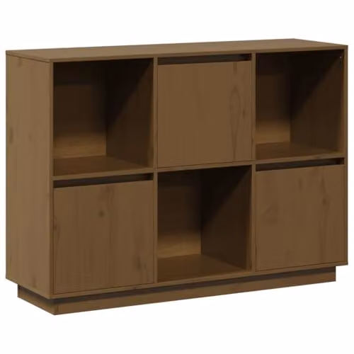 vidaXL Solid Wood Pine Sideboard in Honey Brown, W/D/H: 110.5 x 35 x 80 cm