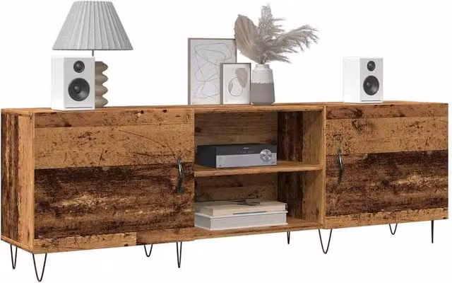 Berkfield Home Old Wood TV Cabinet in Brown, W/D/H: 150 x 30 x 50 cm