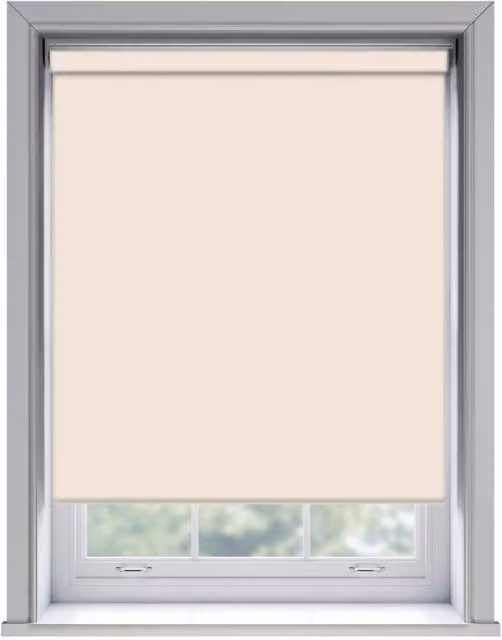New Edge Blinds Pink Thermal Blackout No Drill Adhesive Roller Blind, W: 85 cm, H: 170 cm