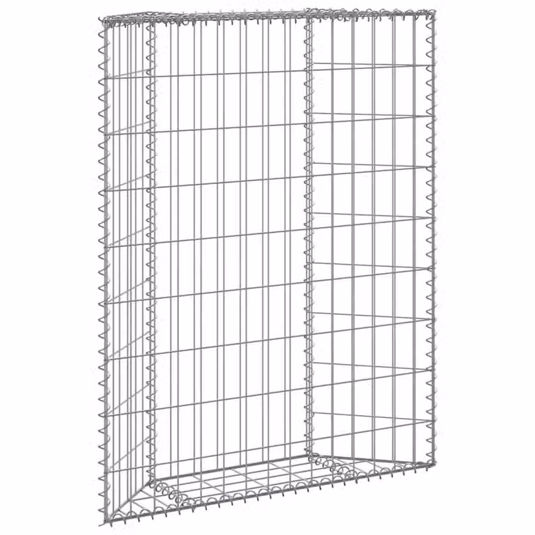 Berkfield Home Trapezium Gabion Raised Bed in Silver Galvanised Steel, W: 80 cm, D: 20 cm, H: 100 cm