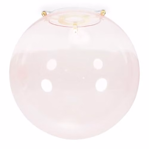 ValueLights Pink Tinted Glass Globe Easy Fit Ceiling Light Shade with Gold Trim, Shade Width: 25 cm