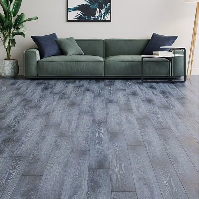 Komore Self-Adhesive Wood-Look PVC Floor Tiles in Grey