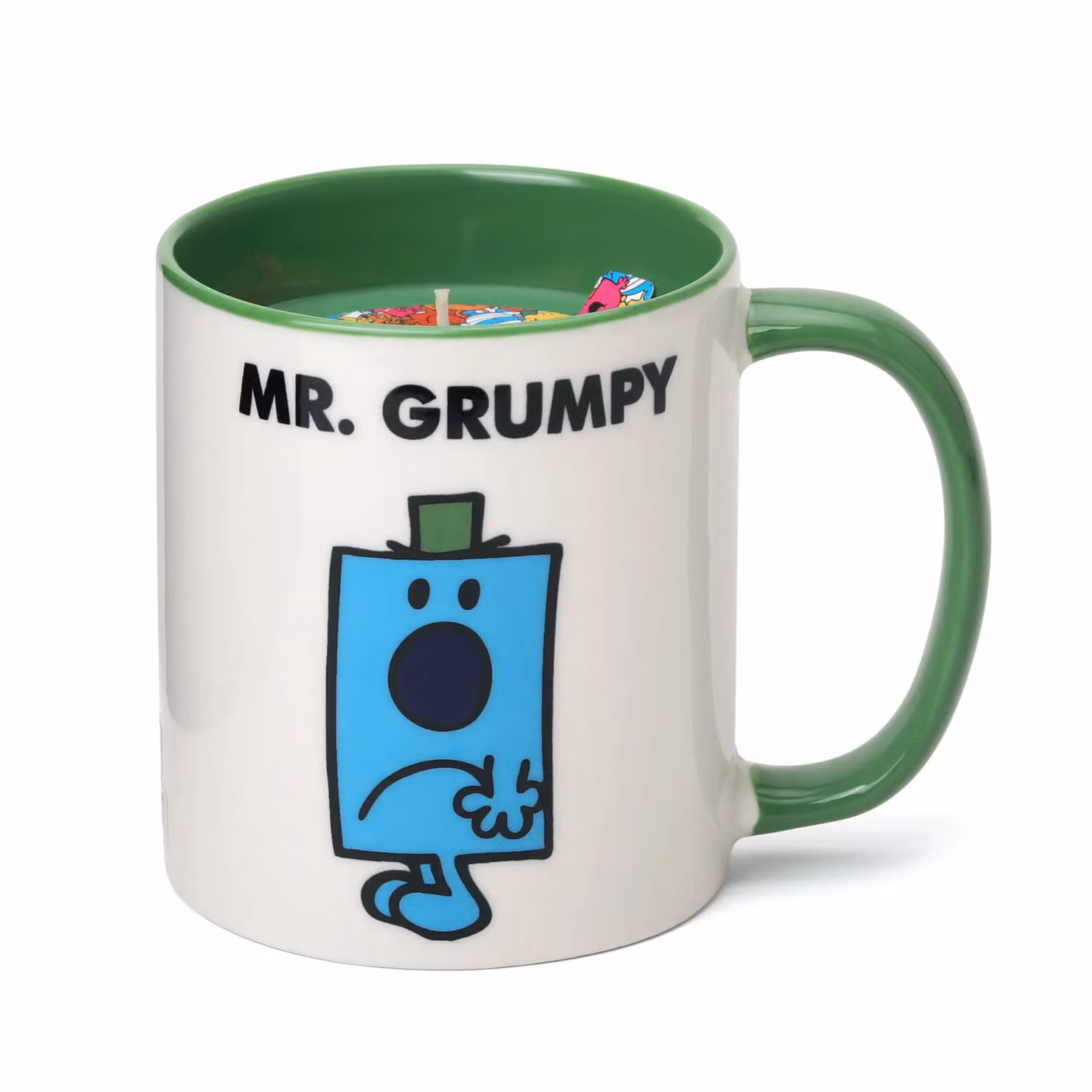 Mr. Men Little Miss Mr Grumpy Black Pepper and Sandalwood Scented Reusable Ceramic Mug Candle in Blue, 256g – 2