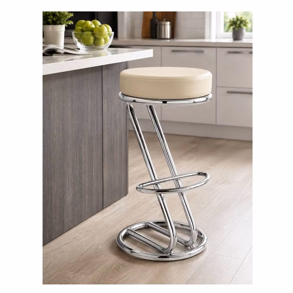 Netfurniture Zazon Z-Shaped Cream Bar Stool – 2