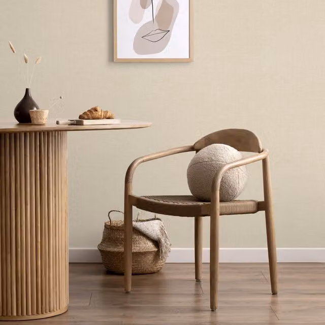 Erismann Soft Loom Modern Plain Vinyl Wallpaper in Beige