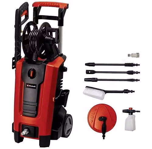 Einhell 1900W Power Washer, 140 bar, 350 l/h in Red and Black – 1