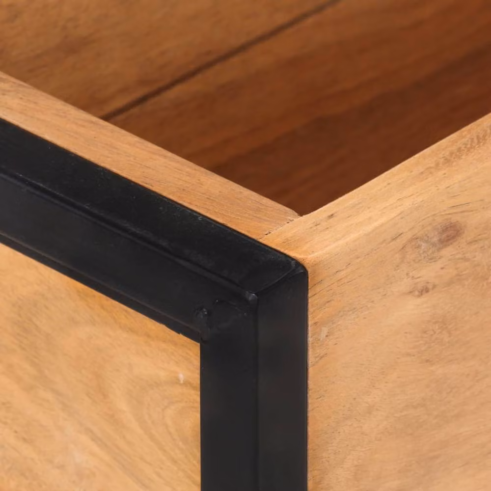 Berkfield Home Lacquered Acacia Wood Raised Planter in Black, W/D/H: 60 x 20 x 68 cm – 4