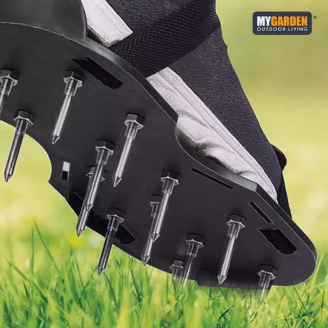 Garden Mile Black Manual Plastic Lawn Aerating Shoes