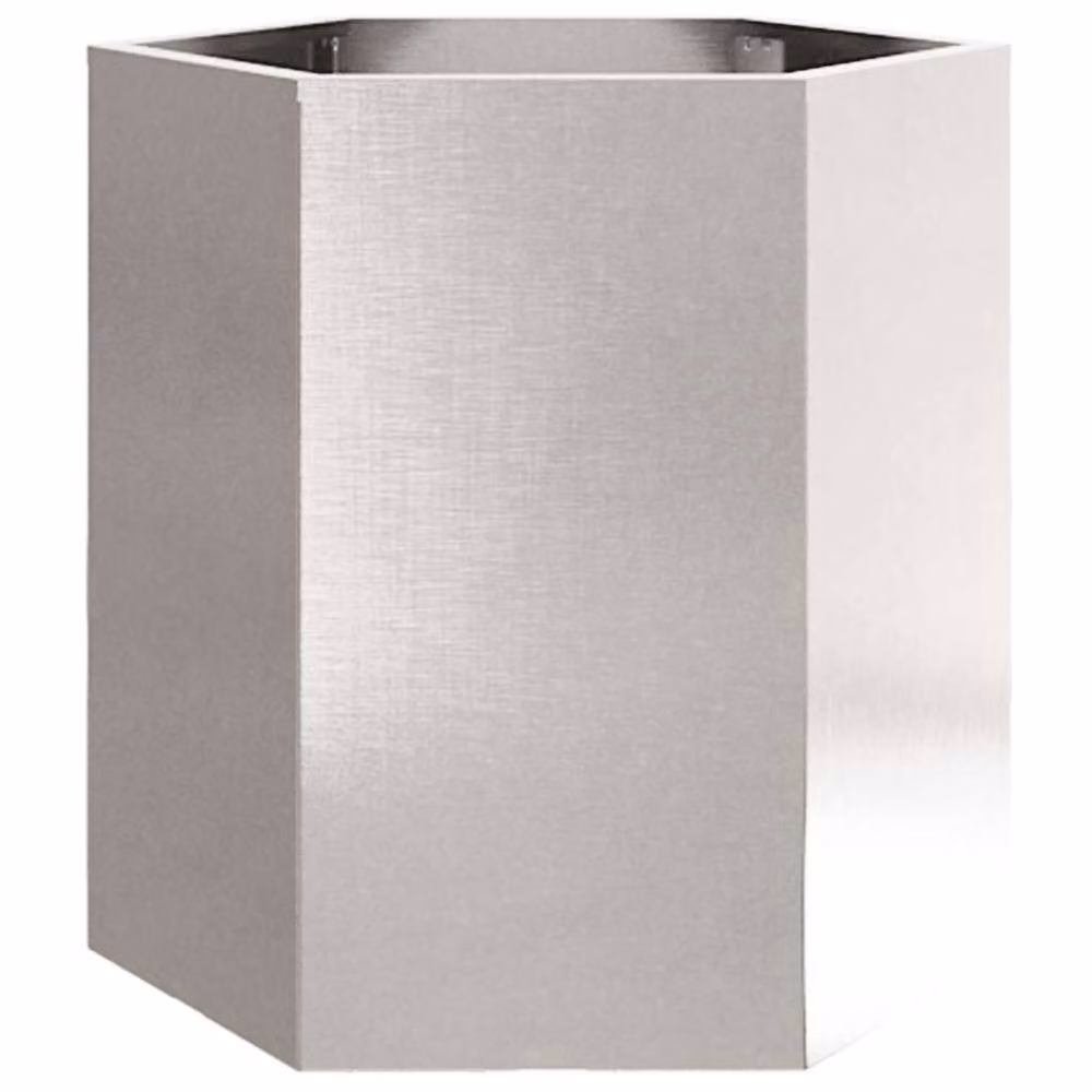 Berkfield Home Hexagon Stainless Steel Garden Planter, Silver, W: 46 cm, D: 40 cm, H: 45 cm – 4
