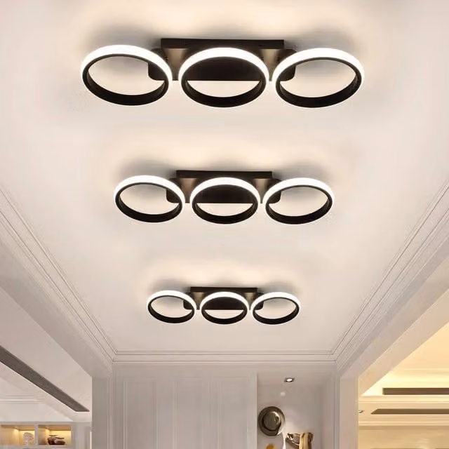 Havendro Modern Dimmable LED Ring Ceiling Light in Black