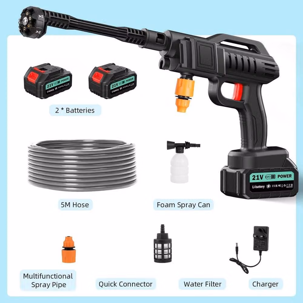 EONLION Portable Cordless High Pressure Car Washer in Black – 4