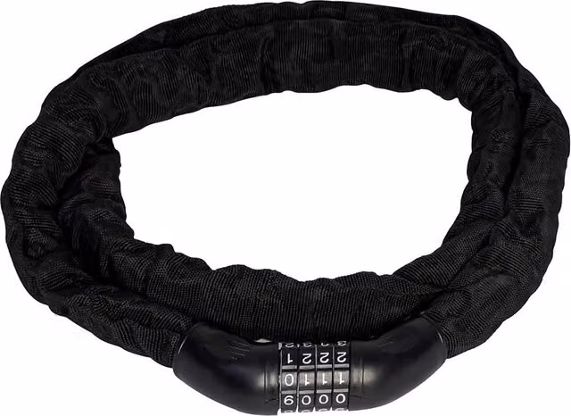 Neel Blue 4-Digit Combination Padlock Security Chain in Black and Blue, Stainless Steel, 8mm x 1.8m