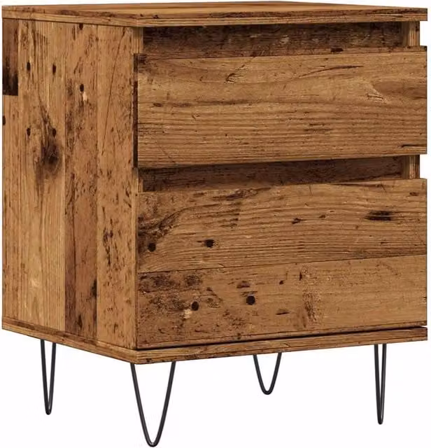 Berkfield Home Bedside Cabinet in Brown Old Wood, W/D/H: 40 x 35 x 50 cm – 1