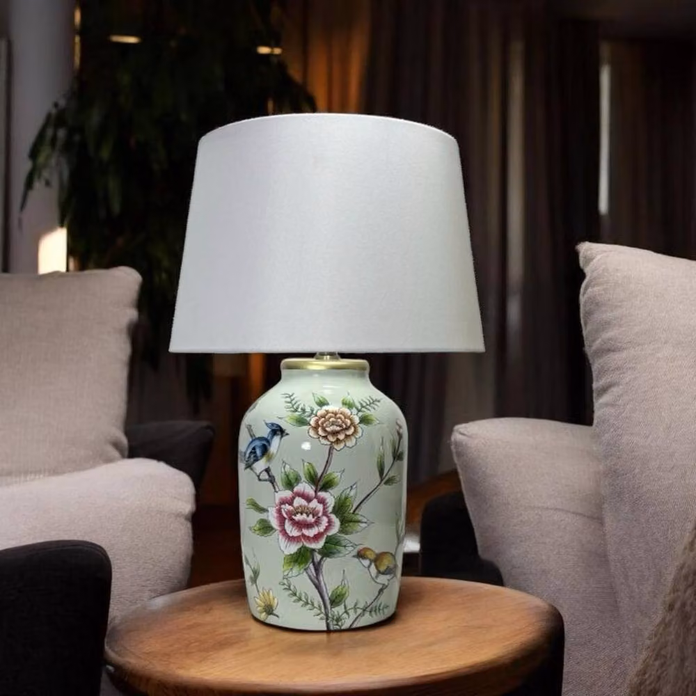 Minster Stylish Living Ltd Multicolour Ceramic Table Lamp with Shade W/D/H: 23 x 23 x 44 cm – 2