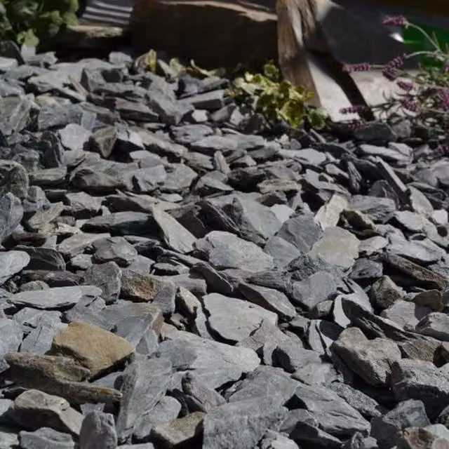 Bowland Stone Green Slate Decorative Gravel Chippings, 20mm, 750kg Bulk Bag