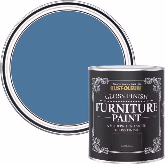 Rust-Oleum Gloss Furniture and Skirting Board Paint in Blue Silk, 750ml