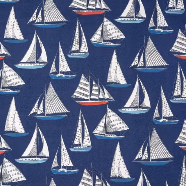 Terrys Ocean Yacht Fabric in Navy and Blue/Red for Adults